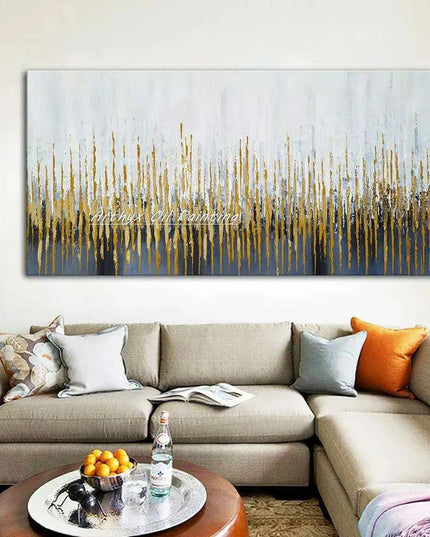 Hand-Painted Abstract Oil Canvas: Artistic Elegance for Chic Home Decor