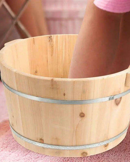 Luxury Solid Wood Foot Soaking Spa Bucket - Stylish Portable Foot Care Tub