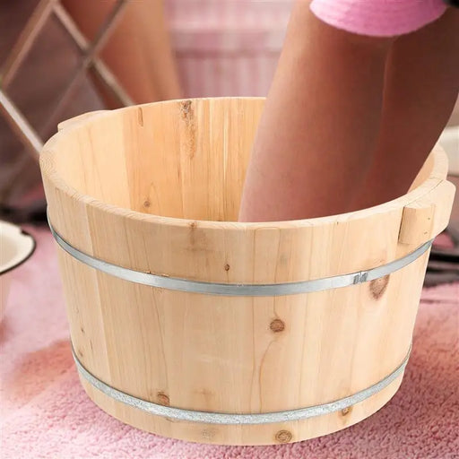Portable Wooden Foot Bath Bucket - Household Solid Wood Foot Spa Soak Tub