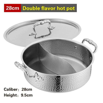 Versatile Dual Flavor Stainless Steel Hotpot with Crystal Clear Soup Pot - Enhance Your Culinary Adventures