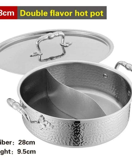Versatile Dual Flavor Stainless Steel Hotpot with Crystal Clear Soup Pot - Enhance Your Culinary Adventures