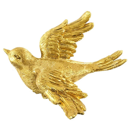 Xin Yi 3D Resin Simulated Animal Statues - Golden Bird & Butterfly Dec