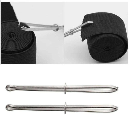 Sewing Revolution: Premium Stainless Steel Bodkin Threader with Elastic Clips