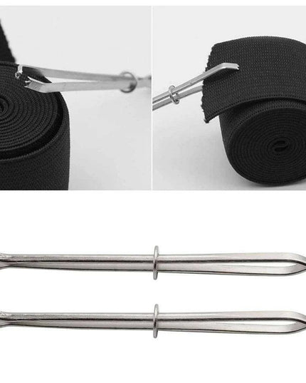 Sewing Revolution: Premium Stainless Steel Bodkin Threader with Elastic Clips