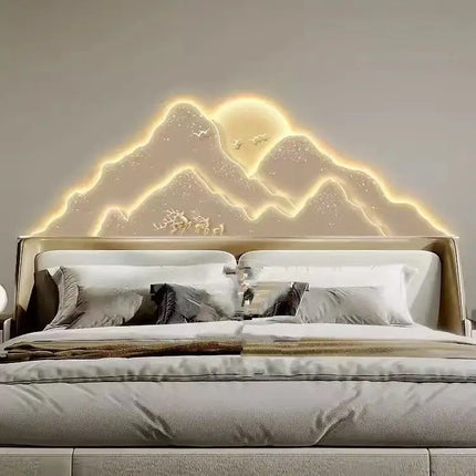 Cream Style Mountain Painting Wall Lamp | High-End Decorative Sconce