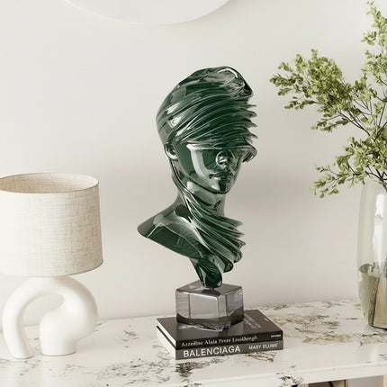 Modern Figurine Transparent Resin Male Bust Statue Abstract Man Bust S
