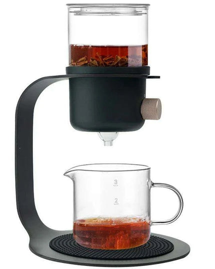Elegant Dual-Use Glass Infuser Set with Stylish Stainless Steel Drip Pot for Tea and Coffee