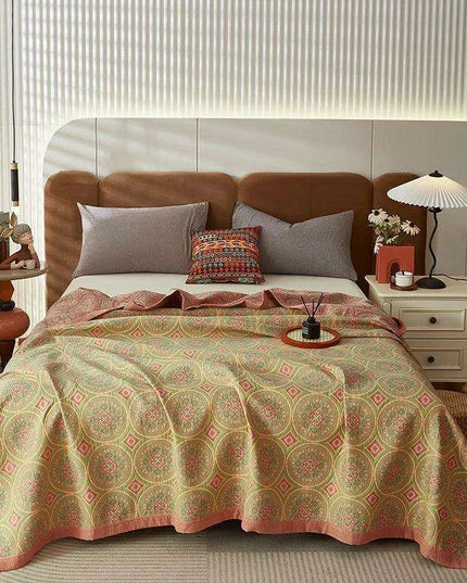 Dreamy Cotton Jacquard Blanket Set - Perfect All-Season Comfort and Style