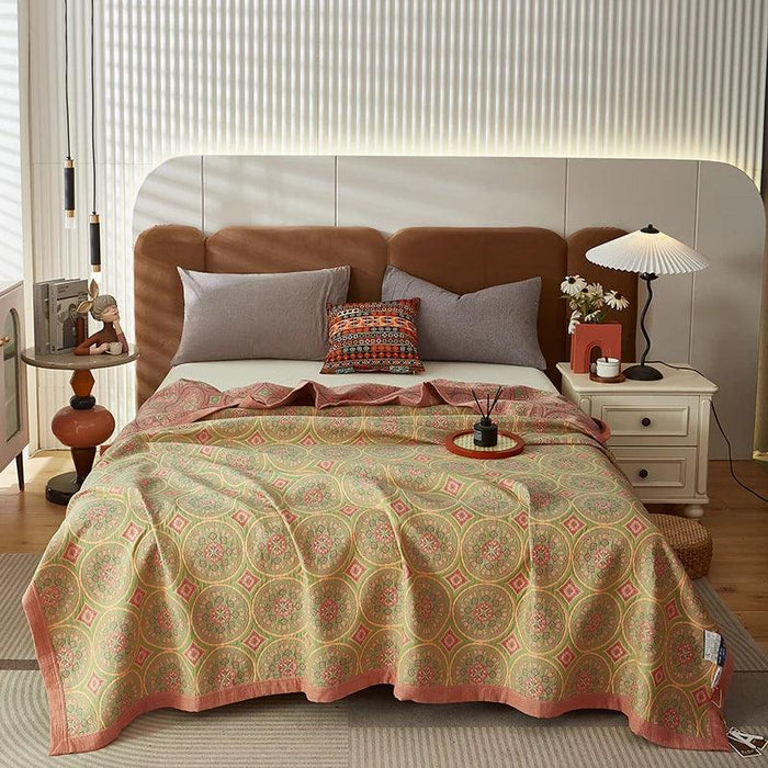 Dreamy Cotton Jacquard Blanket Set - Perfect All-Season Comfort and Style