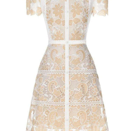 Elegant Floral Evening Dress with Ruffle Collar