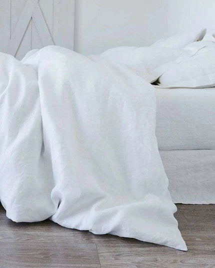 Rustic Washed Flax Linen Bedding Set