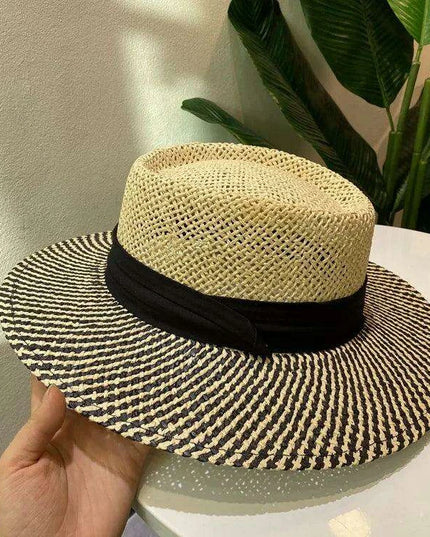Chic Adjustable Wide Brim Straw Hat for Women - Stylish Sun Protection Beach Accessory Available in 50 Colors