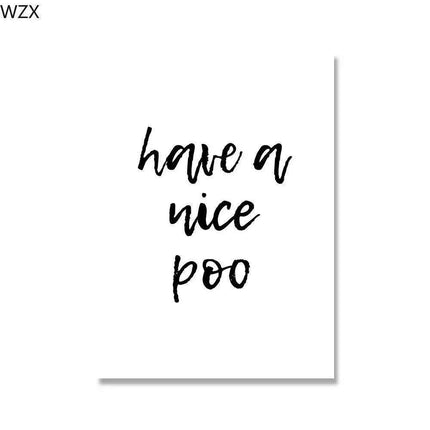 Whimsical Nordic Elegance: Humorous Wall Art for the Modern Bathroom