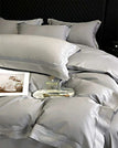 Gray / Queen Size 4pcs / Fitted Bed Sheet