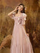 3D Floral Puff Sleeve Dress with Square Neck