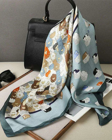 Elegant Satin Square Shawl Hijab: Luxurious 70x70cm Bandana for Women