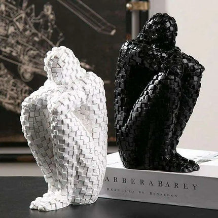 Nordic Elegance: The Thinker Resin Sculpture for Stylish Home Decor