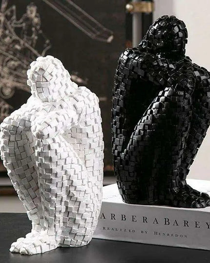 Nordic Elegance: The Thinker Resin Sculpture for Stylish Home Decor
