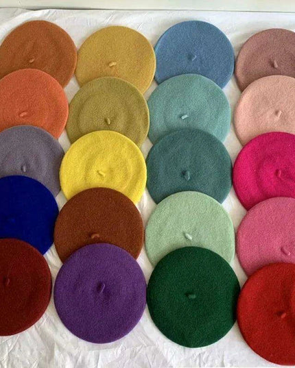 Chic French Wool Beret - Effortless Vintage Elegance for Women