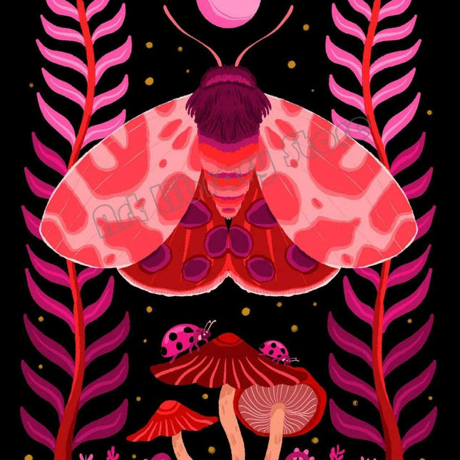 Enchanting Insect Canvas Art: Vibrant Moth and Golden Beetle Decor for a Playful Home