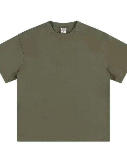 Premium 500g Pure Cotton Short Sleeve T-Shirt with Reinforced Neckline in Classic Black and White