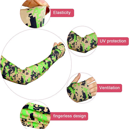 Cooling Arm Sleeves with Finger Hole — UPF 50+ Sun Protection, Unisex