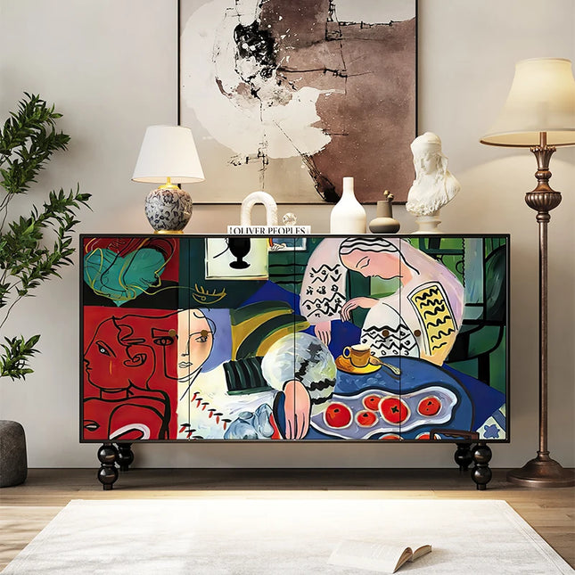 Artisanique Luxury Modern Living Room Cabinet with Unique Storage Solu