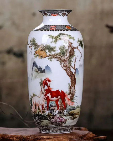 Antique Chinese Ceramic Vase with Intricate Animal Motif - Timeless Charm