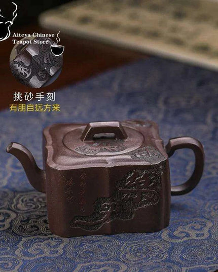 Handcrafted 180ml Yixing Purple Clay Teapot for Traditional Kung Fu Tea Brewing