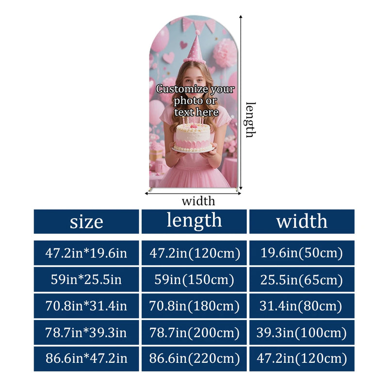 Customizable Arched Photo Backdrop Cloth for Events