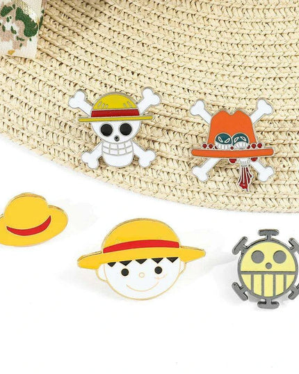 Anime Lover's One Piece Character Enamel Pins Collection - Stylish Jewelry Set for Fans