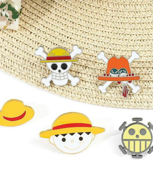 Anime Lover's One Piece Character Enamel Pins Collection - Stylish Jewelry Set for Fans