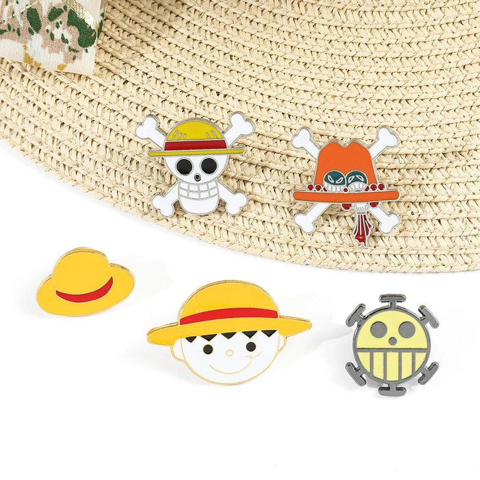 One Piece Anime Character Enamel Pin Set - Stylish Anime Jewelry Collection