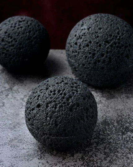 Exquisite Smoked Black Volcanic Stone Bowl Set for Gourmet Enthusiasts