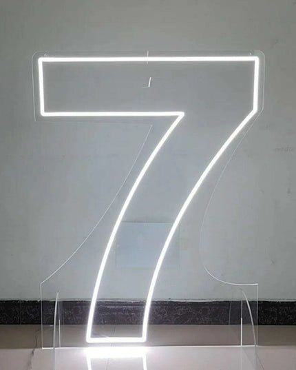 Customizable Neon LED Number Sign Set - Illuminated Decor for Events and Home