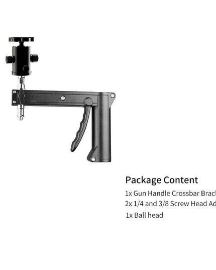 Adjustable Height Gun Grip Light Stand with Wheels and Tripod - LED Softbox Support