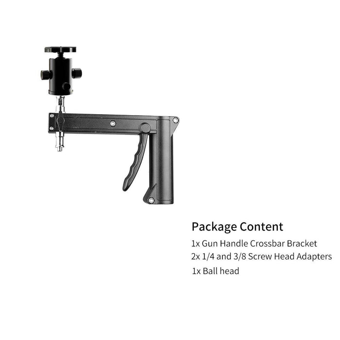 Adjustable Height Gun Grip Light Stand with Wheels and Tripod - LED Softbox Support