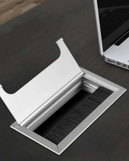 Sleek Rotatable Aluminum Desk Cable Management Grommet with Flip-Top Access