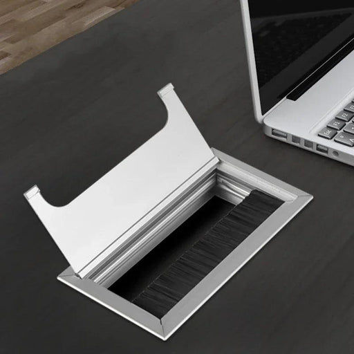 Sleek Rotatable Aluminum Desk Cable Management Grommet with Flip-Top Access