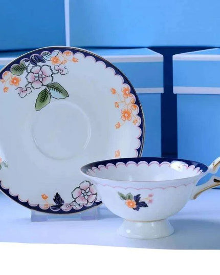 Exquisite Royal Bone China Tea and Coffee Set with 24K Gold Trim - Luxurious Elegant Drinkware Collection