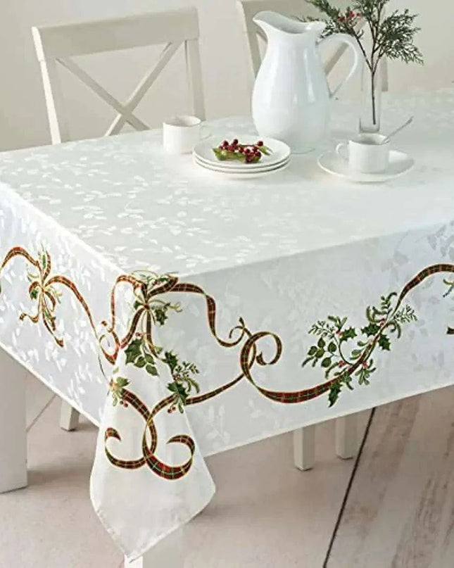 Festive Waterproof Polyester Christmas Lightweight Tablecloth for Holiday Partie