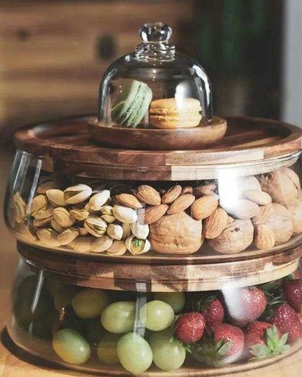 Stylish Eco-Friendly Glass Storage Jars with Acacia Wood Lids for Chic Kitchen Organization