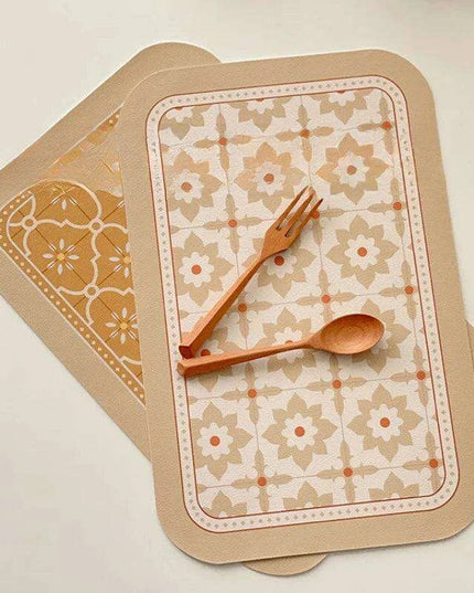 Stylish Nordic Retro Leather Dining Mat for a Chic Table Setting