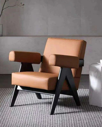 Nordic Luxury Leather Lounge Chair - Unwind in Stylish Comfort