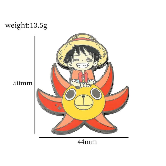 One Piece Anime Character Enamel Pin Set - Stylish Anime Jewelry Collection