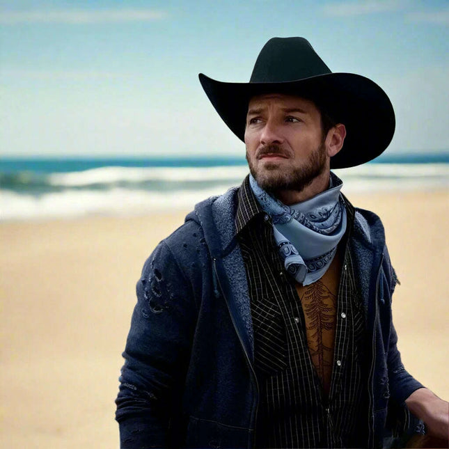 Retro Big Cowhead Cowboy Hat - Unisex Wide Brim Sun Hat for Outdoor Adventures