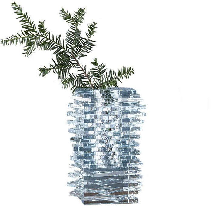 Sophisticated Geometric Crystal Glass Vase Set for Stylish Floral Arrangements