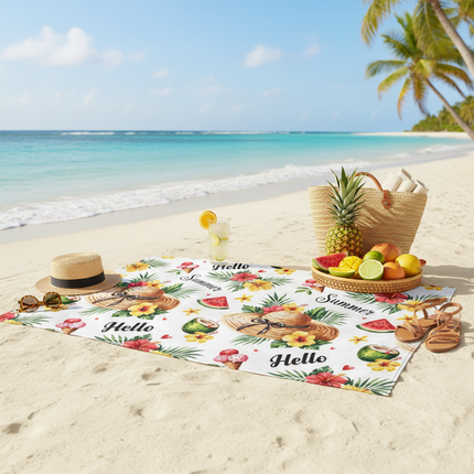 Blue Ocean Wave Quick Dry Microfiber Beach Towel, Sand-Free