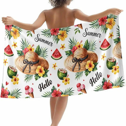 Blue Ocean Wave Quick Dry Microfiber Beach Towel, Sand-Free