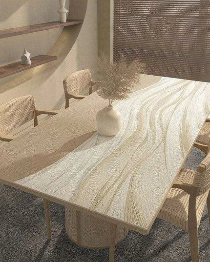 Chic Apricot PVC Leather Table Protector | Versatile and Elegant Dining Essential